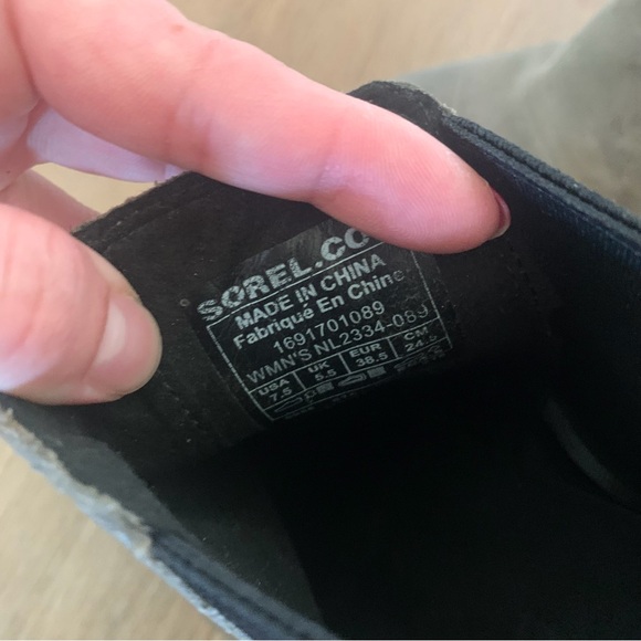 Sorel Brown Leather Wedge Booties Size 7.5 - Picture 8 of 8